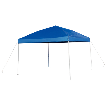 FLASH FURNITURE Blue Canopy Tent, Folding Table and 4 Chair Set JJ-GZ10183Z-4LEL3-BLWH-GG